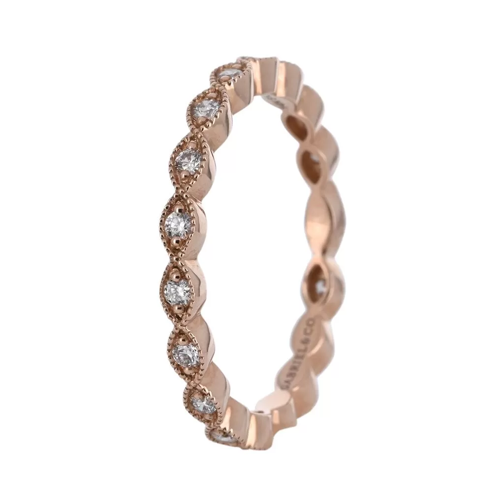 0.15ctw Diamond Band - Marquise - Rose Gold