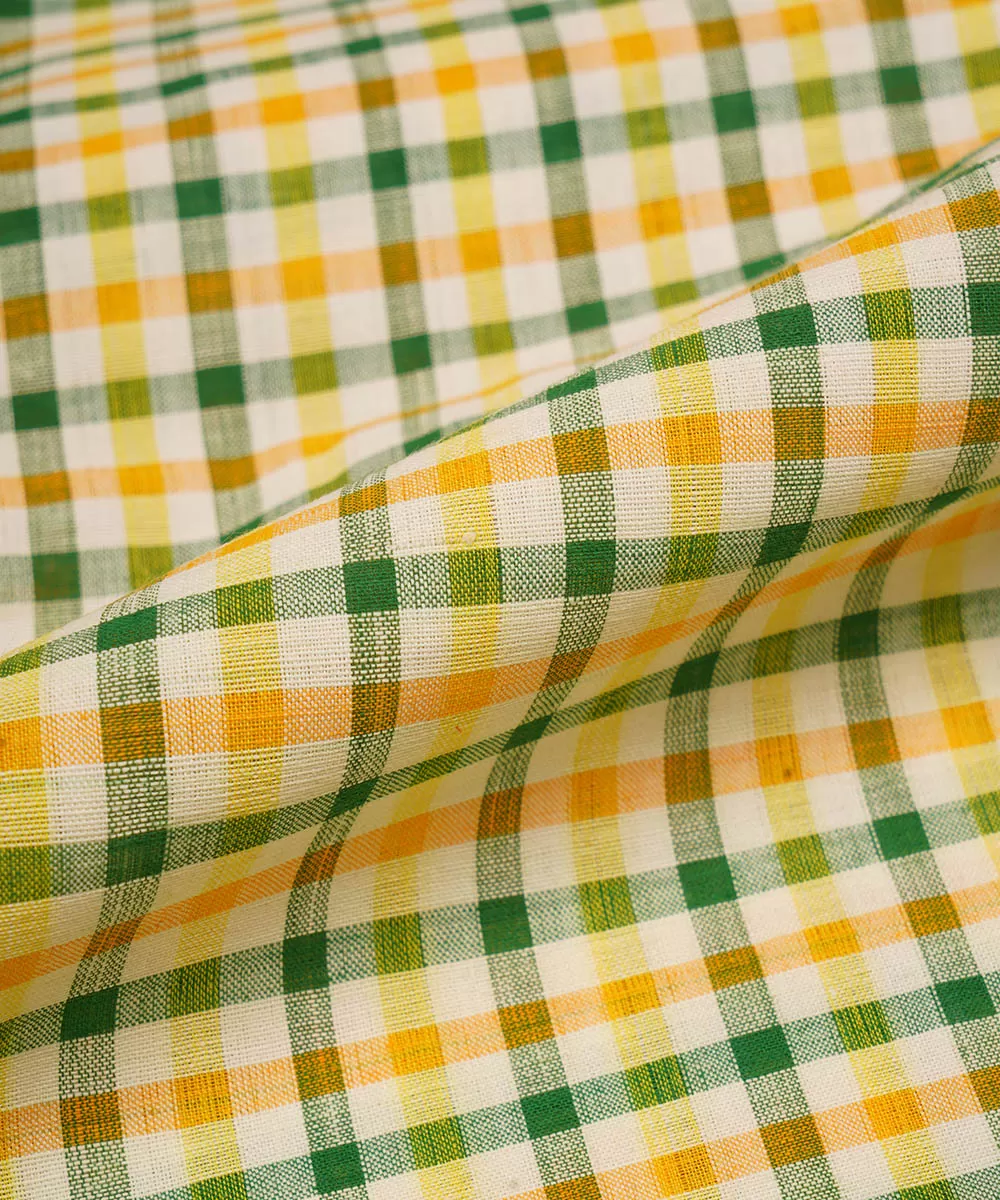 0.5m Multicolor handwoven checks cotton mangalgiri fabric