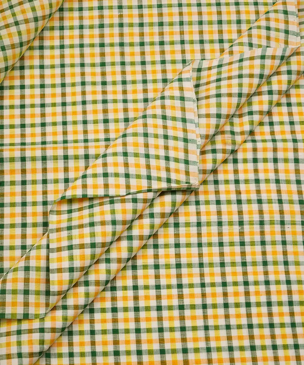 0.5m Multicolor handwoven checks cotton mangalgiri fabric