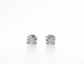 14K Gold Round Diamond Stud Earrings (0.10Ctw)