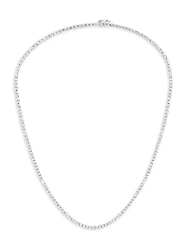 14K W Gold 6.06ctw F/VS1 Lab Created Diamond Tennis Necklace