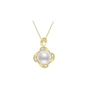 18K Solid Gold Gold Australian White South Sea Pearl Necklace KN00032