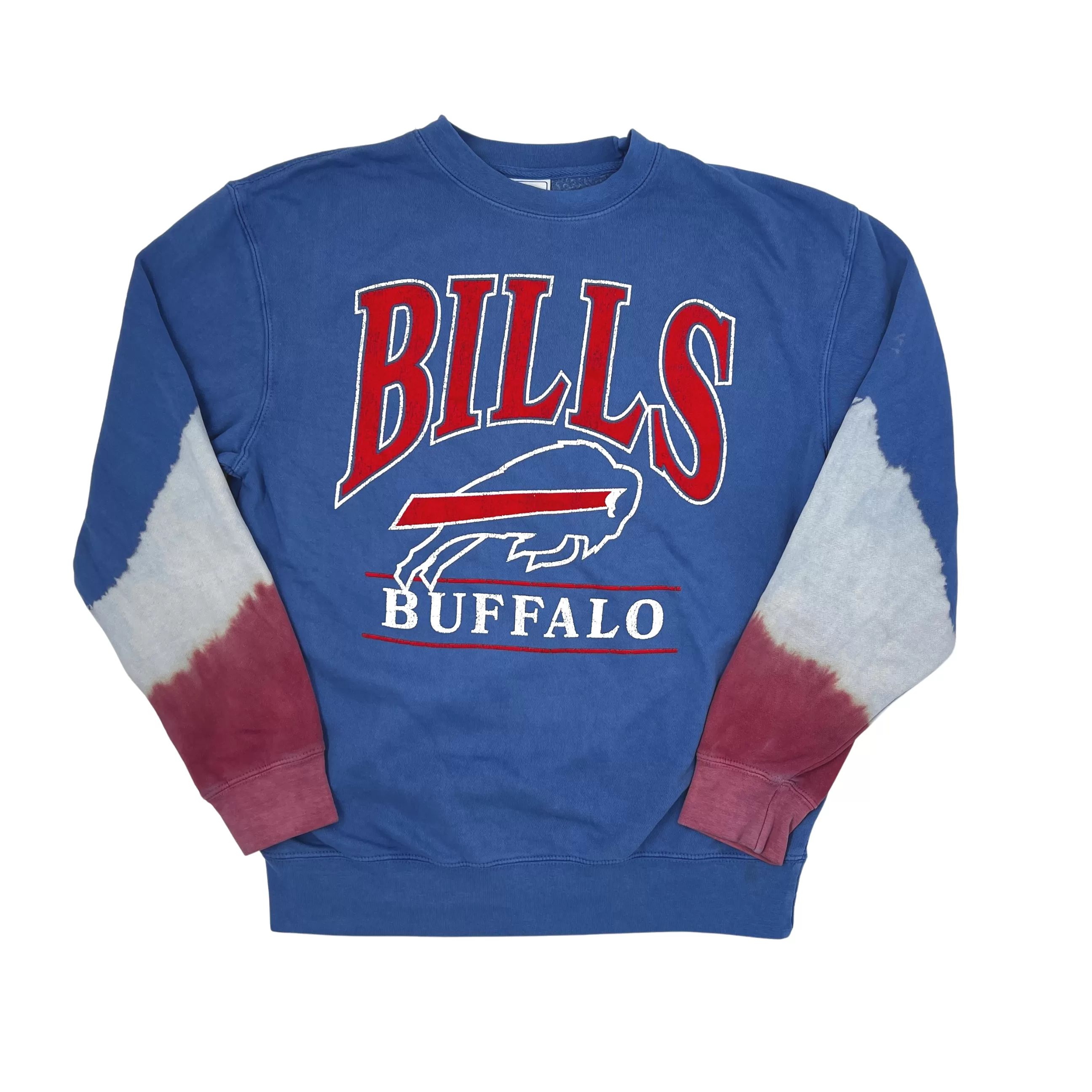 '47 Brand Buffalo Bills Cadet Blue With Tie Dye Sleeves Crewneck