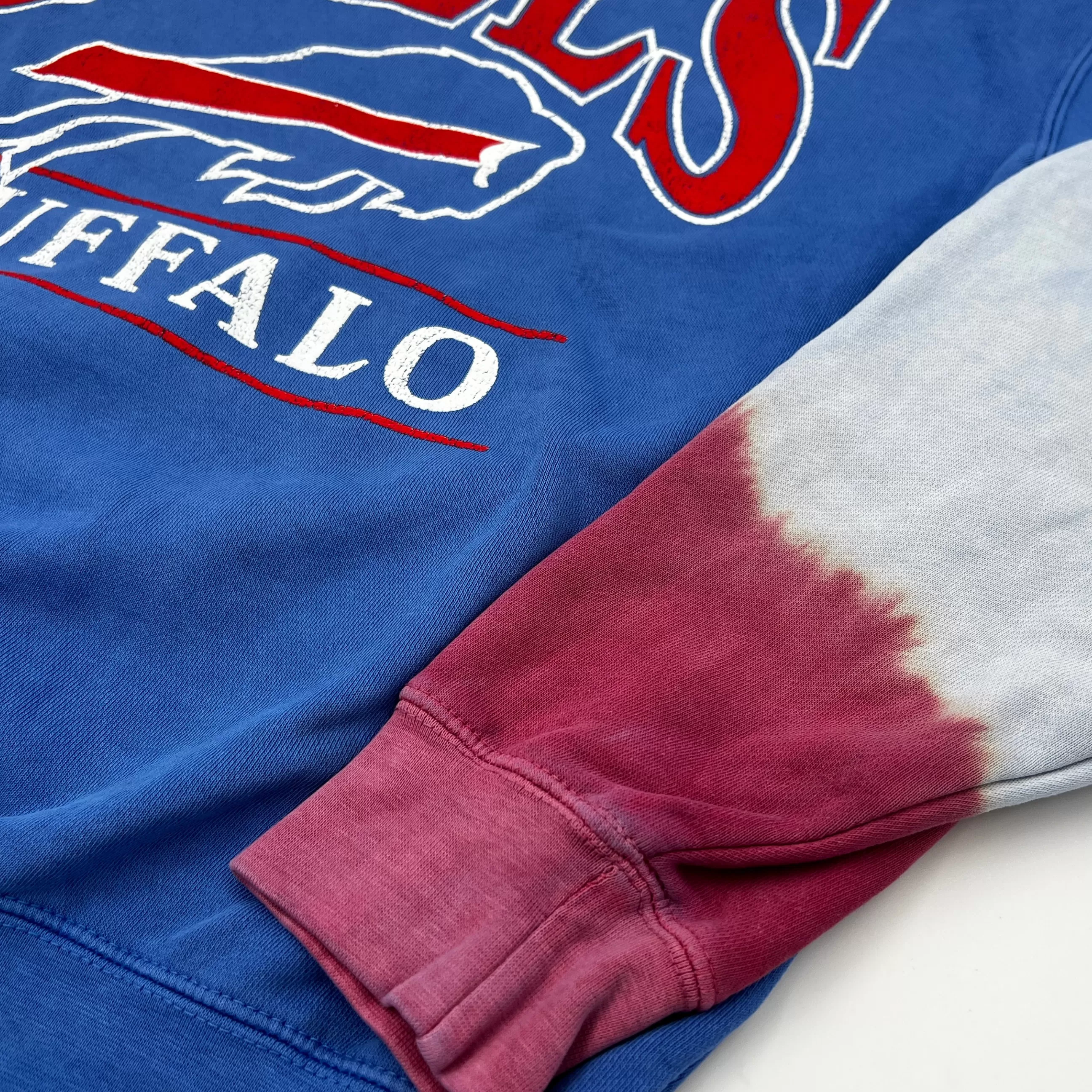 '47 Brand Buffalo Bills Cadet Blue With Tie Dye Sleeves Crewneck