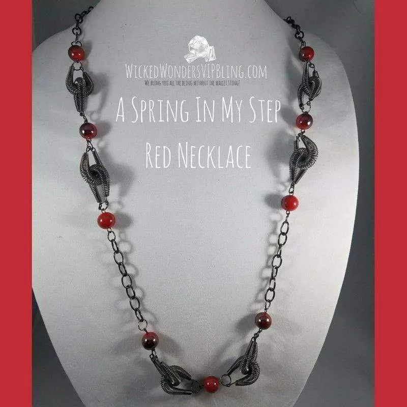 A Spring In My Step Red Necklace