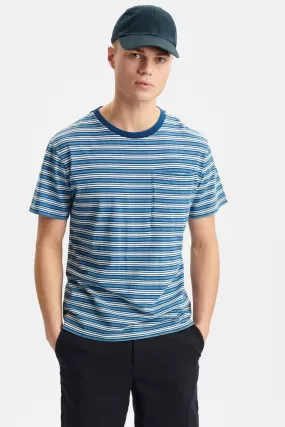 AKKIKKI BLUE STRIPE TEE - Cornet Blue