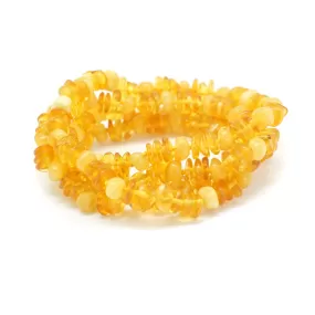 Amber Knotted 2x4-6x8mm Light Pebble - 26-27 Inch