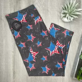 Americana Star Pocket Capri Soft Leggings