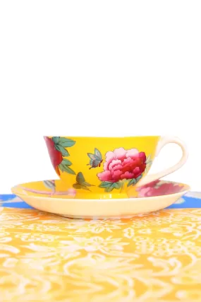 ANNA CHANDLER TEA CUP AND SAUCER SET YELLOW