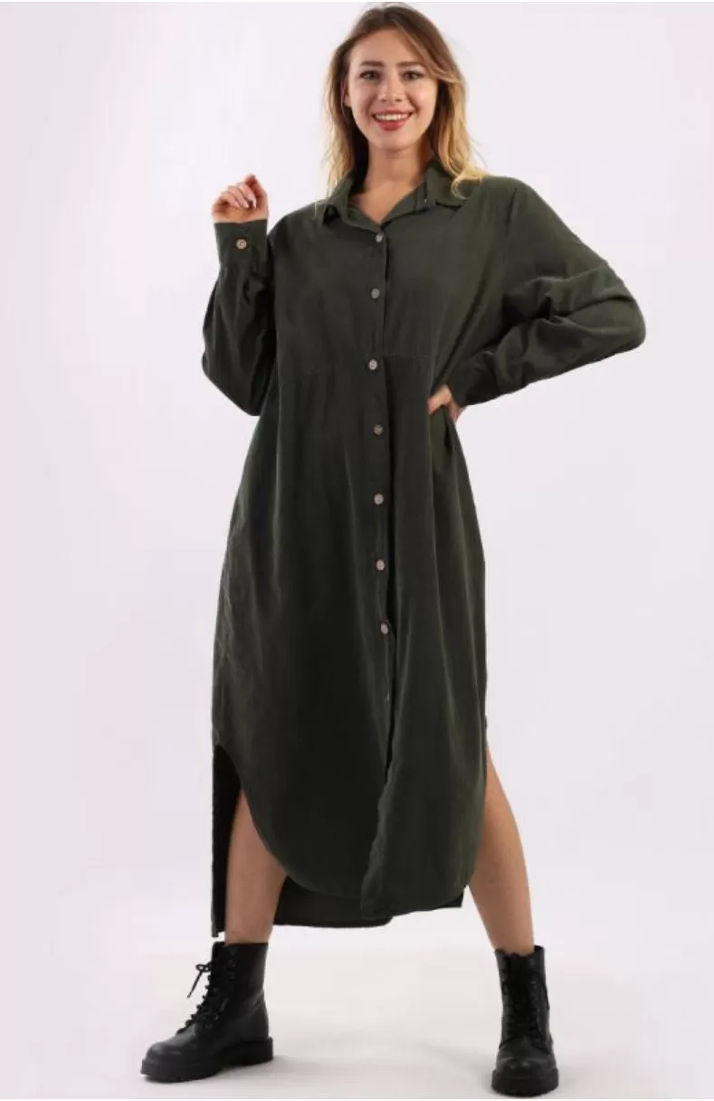 Anne   Kate Italian Corduroy Shirt Dress