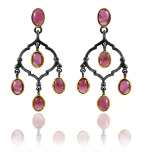 Arabesque Chandelier Earrings - Pink Tourmaline