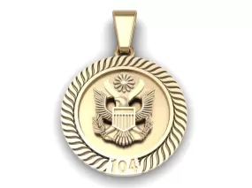 Army Pendant  - Custom Build your Own Unique Army Badge Pendant in Solid Gold Or Silver