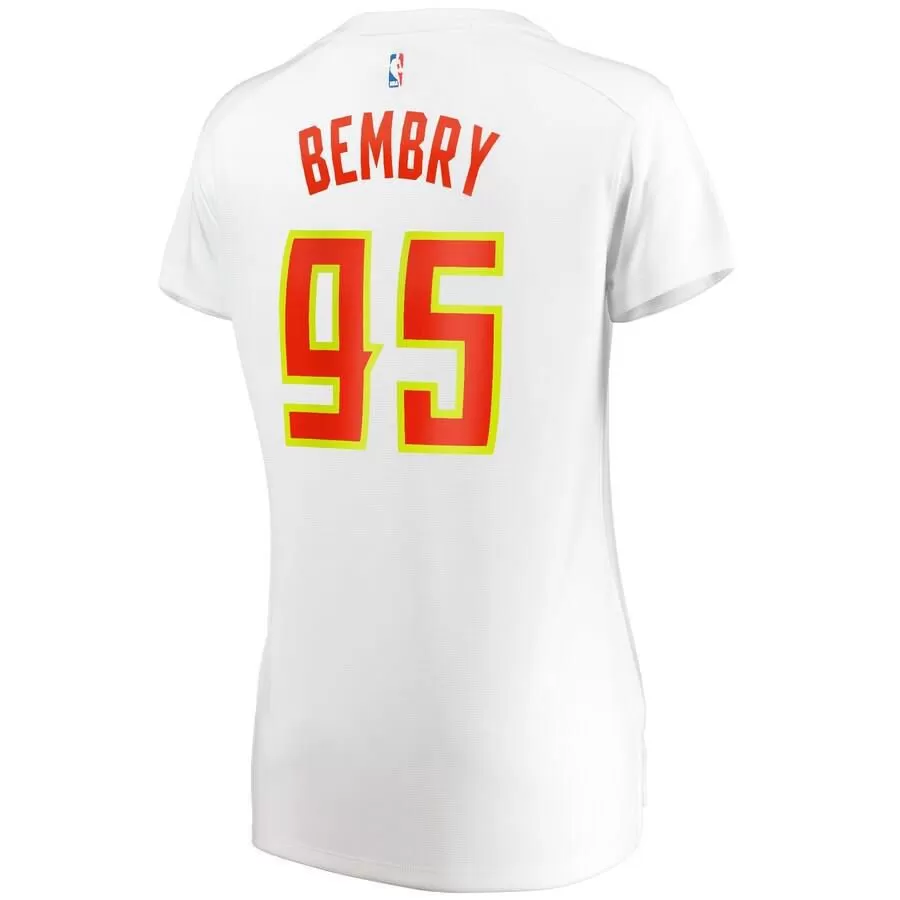 Atlanta Hawks DeAndre' Bembry Fanatics Branded Replica Fast Break Player Association Jersey Womens - White | Ireland K2520I5