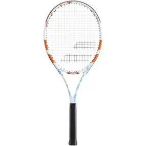 Babolat Evoke 102 Prestrung Tennis Racquet [White/Blue/Orange]