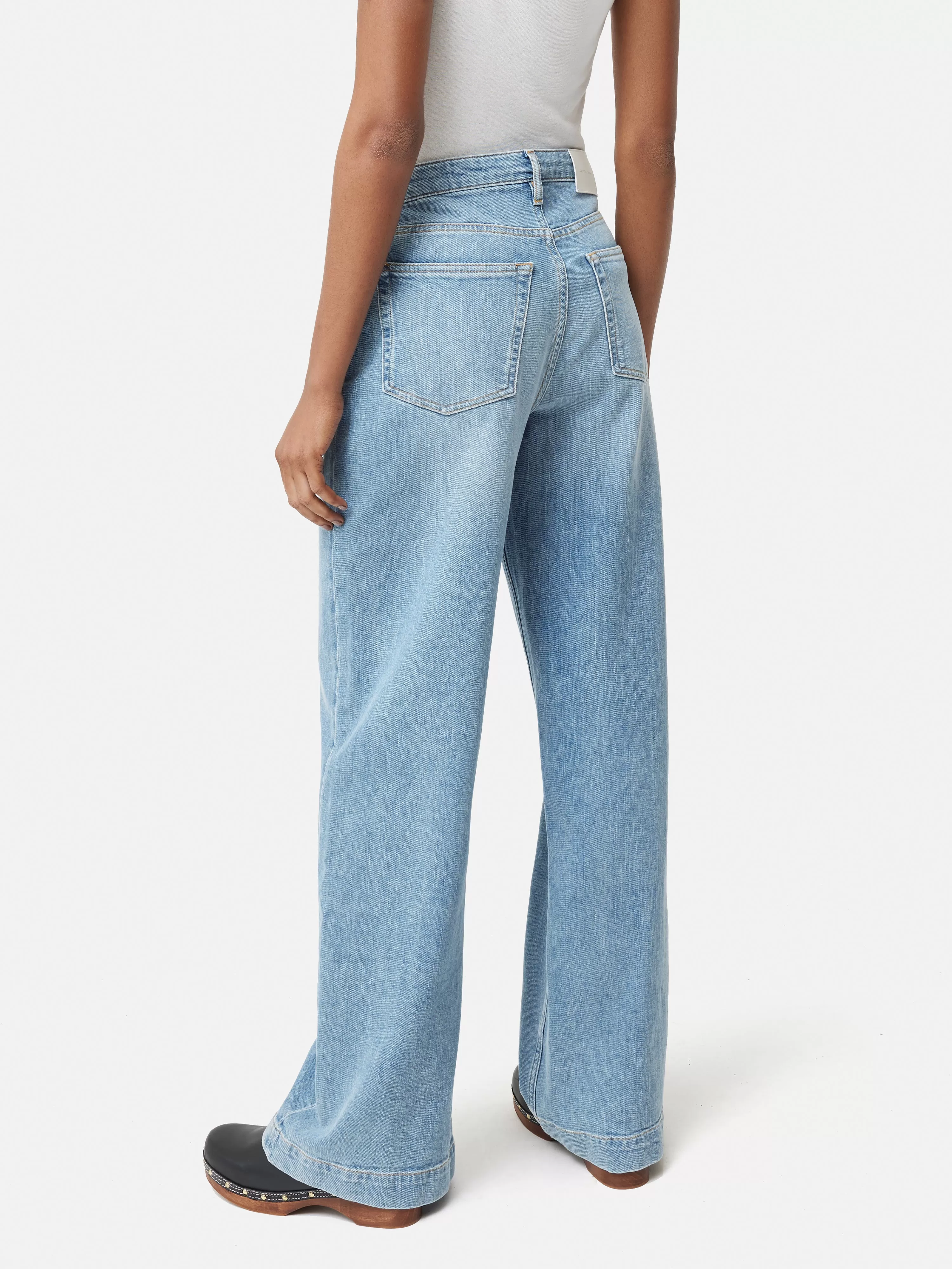 Balfour Long Wide Leg Jean | Light Blue Wash