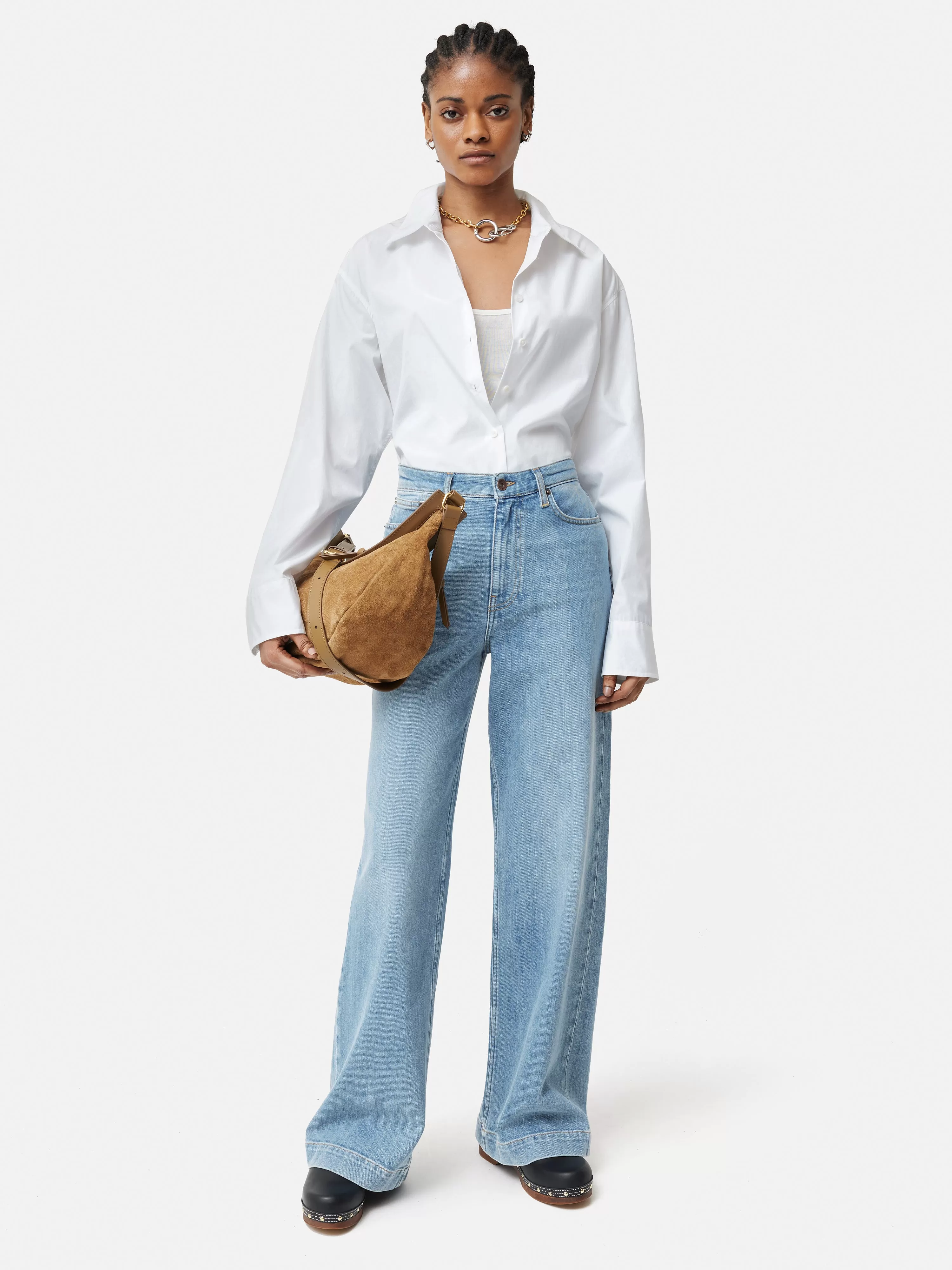 Balfour Long Wide Leg Jean | Light Blue Wash