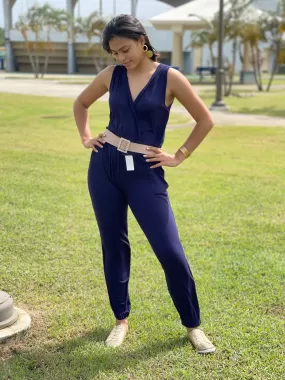 BC52765 V-Neck Jumpsuit