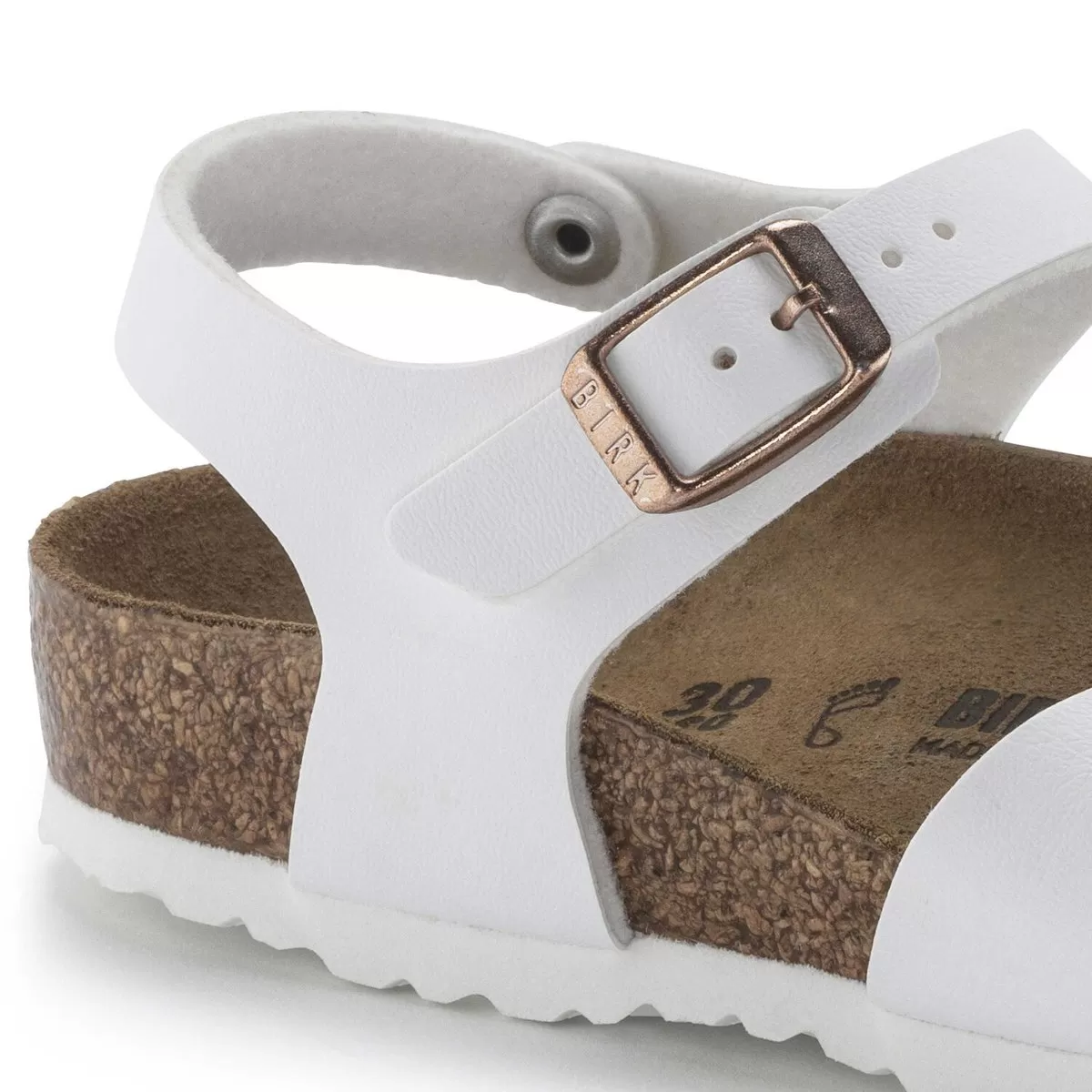 Birkenstock Girl's Rio White Birko-Flor