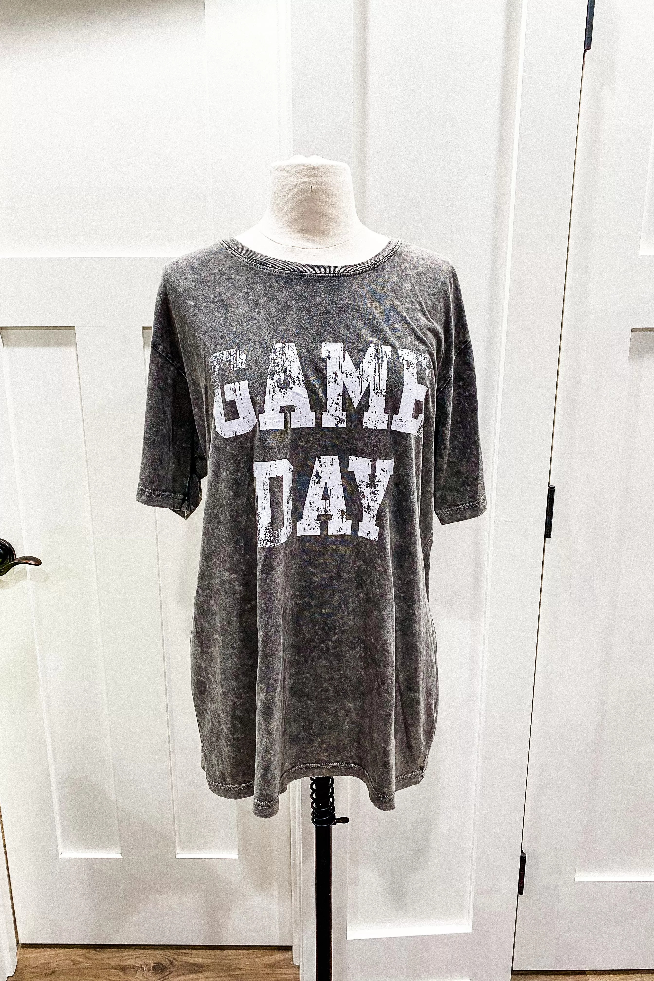 Black Mineral Washed Oversized Game Day Tee