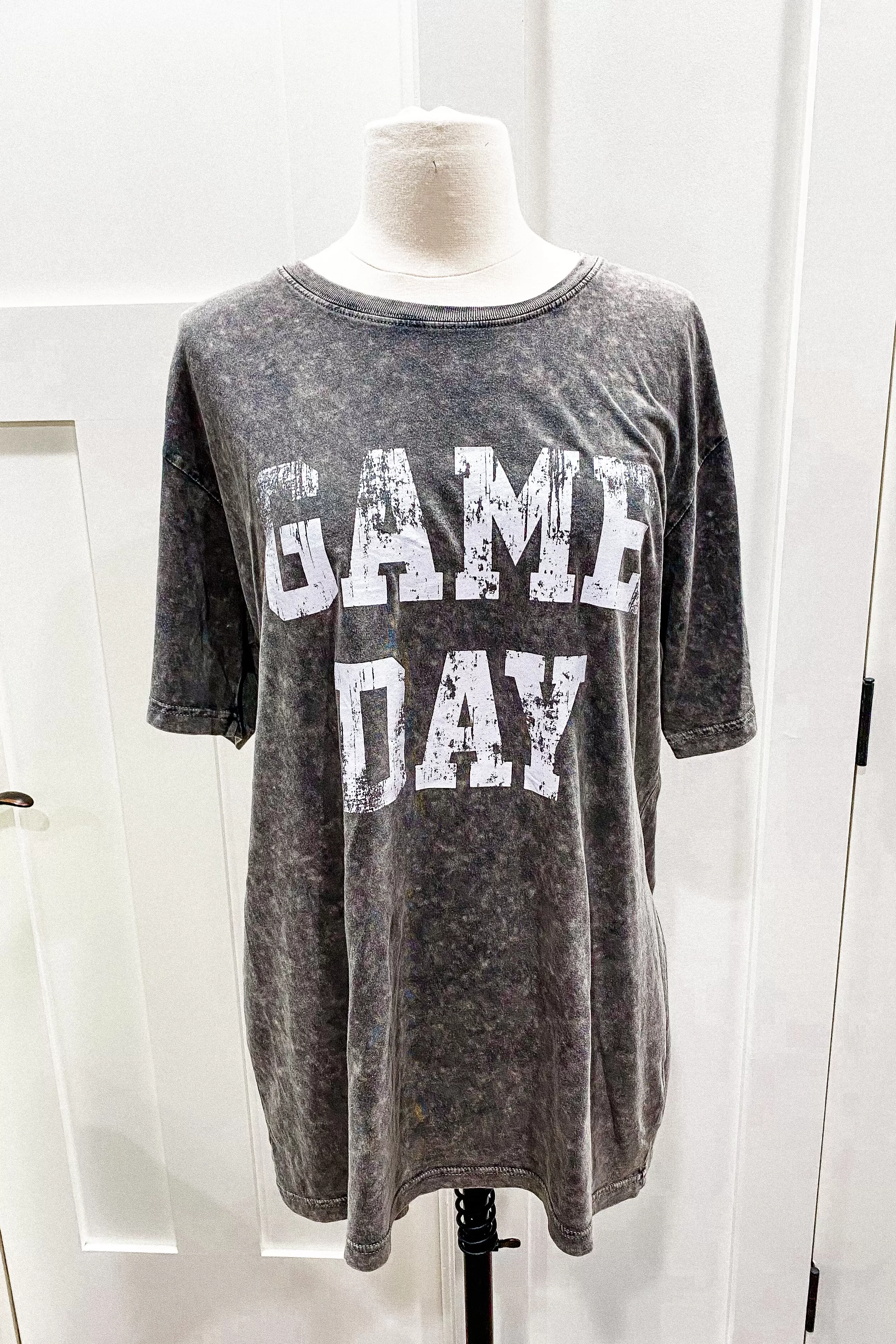 Black Mineral Washed Oversized Game Day Tee