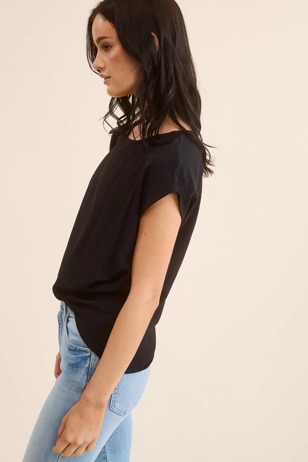 Black Twist Knot Top