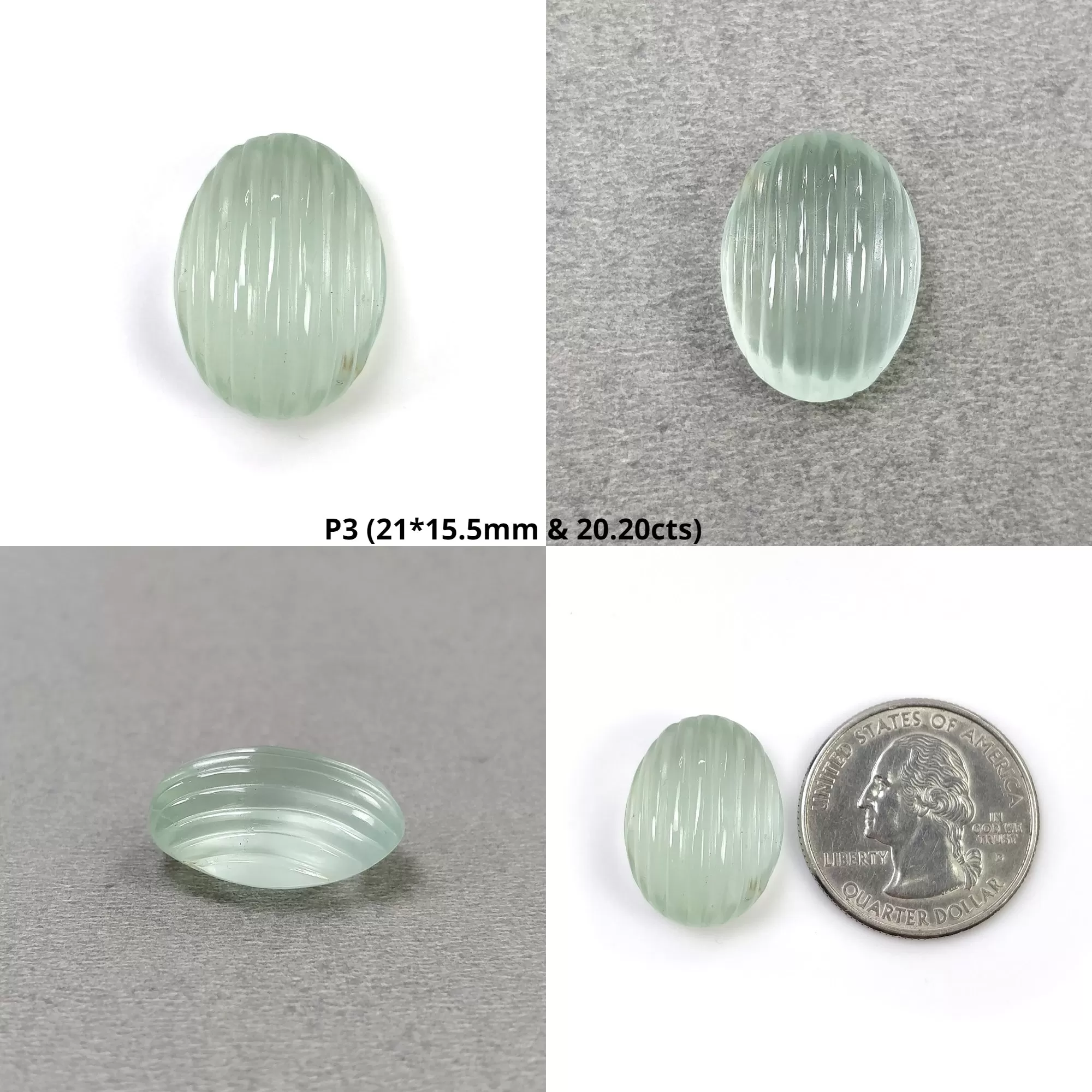 Blue Green AQUAMARINE Gemstone Carving : Natural Untreated Hand Carved Oval & Round Shape