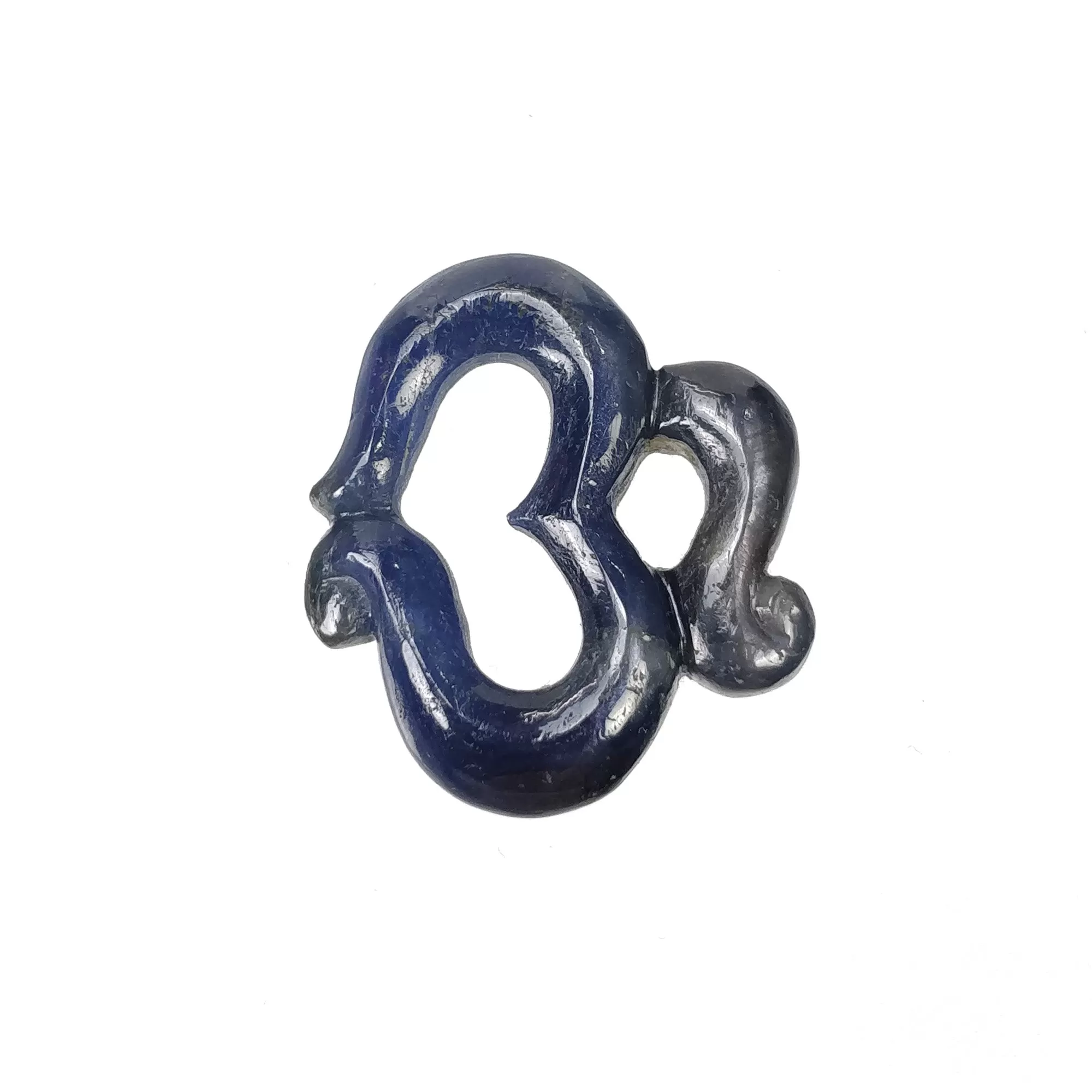 BLUE SAPPHIRE Gemstone Carving : 29.30cts Natural Untreated Unheated Sapphire Hand Carved OM 27*21mm (With Video)