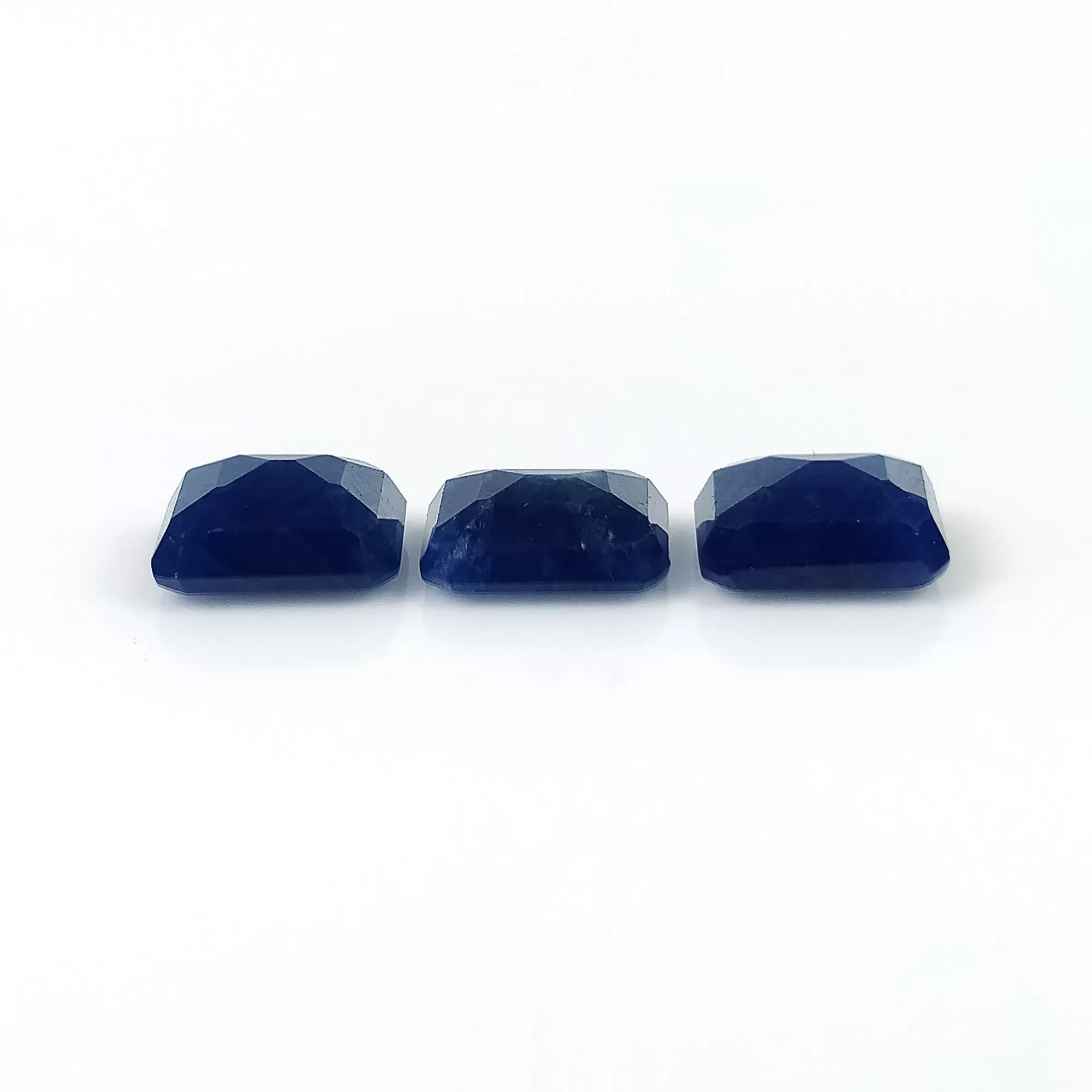 BLUE SAPPHIRE Gemstone Cut September Birthstone : 13.25cts Natural Untreated Unheated Sapphire Normal Cut Rectangle Shape 10*8mm 3pcs