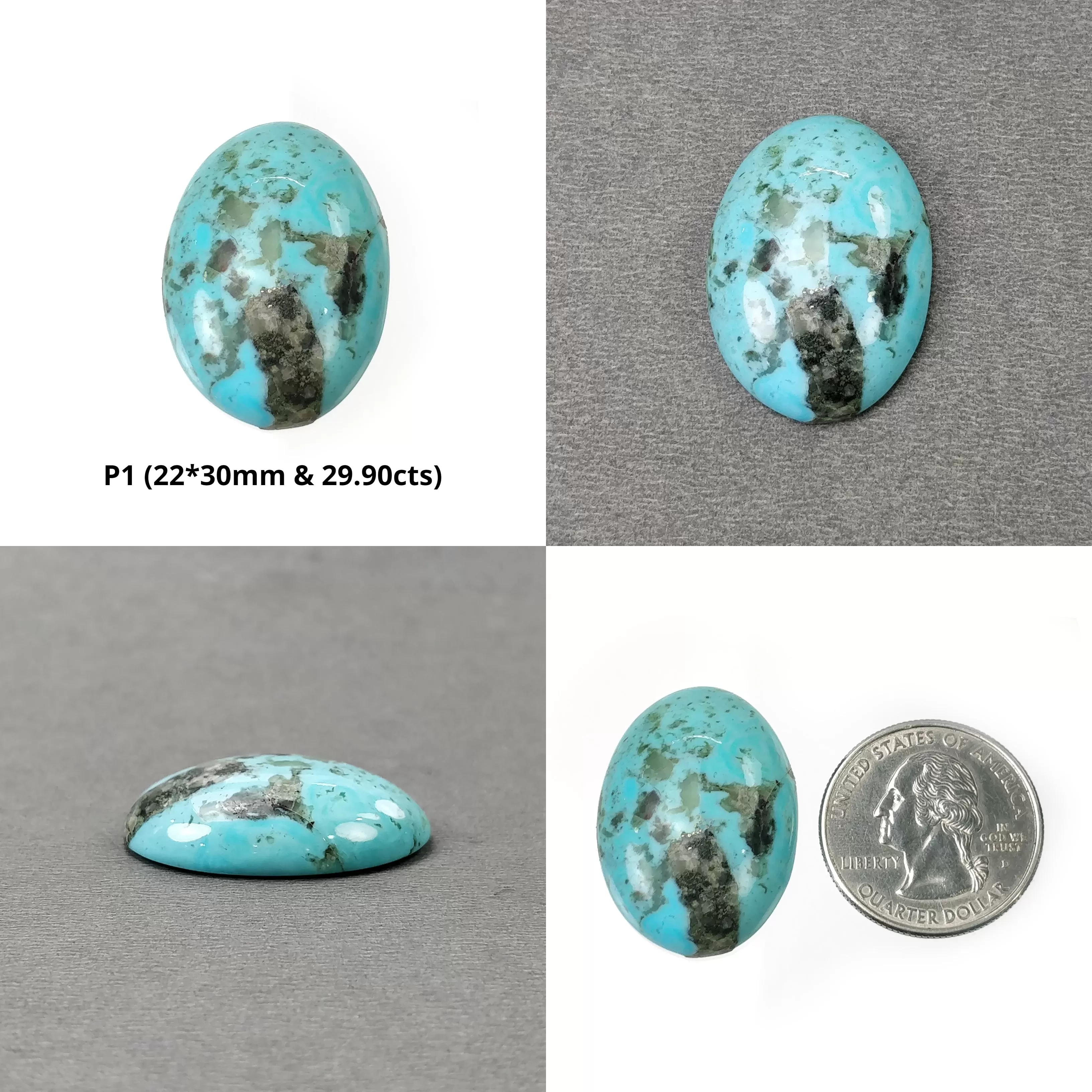 Blue TURQUOISE Gemstone Cabochon : Natural Untreated Sleeping Beauty Turquoise Oval, Uneven Shape 19*33mm - 37*43mm 1pc & Pair