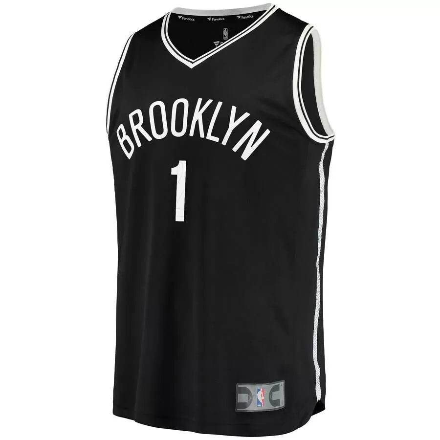 Brooklyn Nets D'Angelo Russell Fanatics Branded Replica Fast Break Icon Jersey Kids - Black | Ireland W1227N0