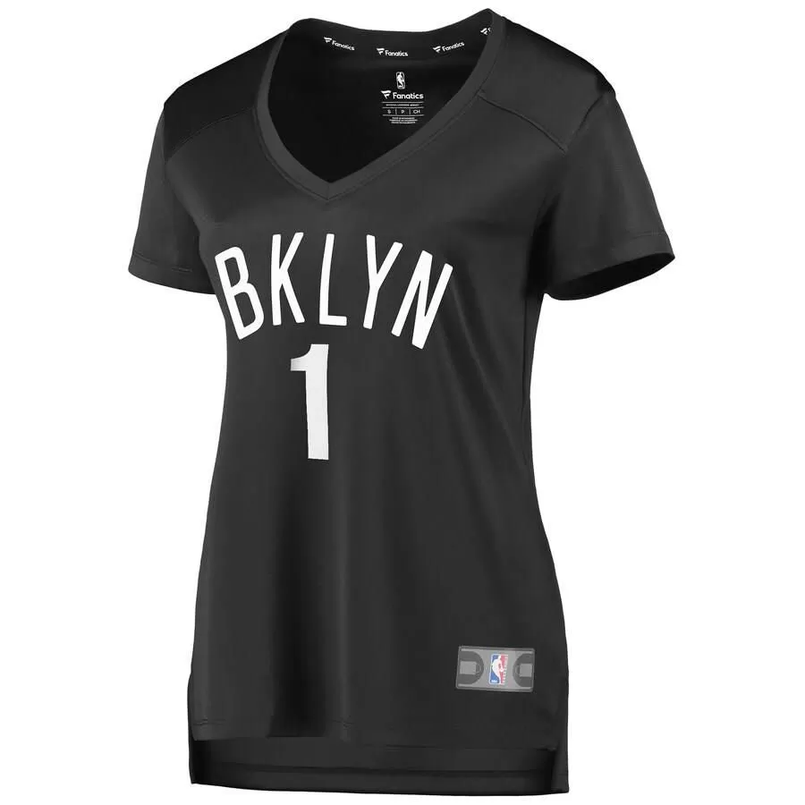 Brooklyn Nets Theo Pinson Fanatics Branded Fast Break Player Statement Jersey Womens - Dark Grey | Ireland K6179Q6