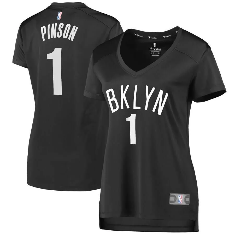 Brooklyn Nets Theo Pinson Fanatics Branded Fast Break Player Statement Jersey Womens - Dark Grey | Ireland K6179Q6