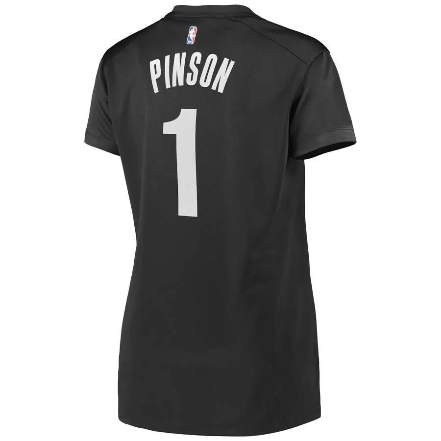 Brooklyn Nets Theo Pinson Fanatics Branded Fast Break Player Statement Jersey Womens - Dark Grey | Ireland K6179Q6