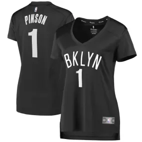 Brooklyn Nets Theo Pinson Fanatics Branded Fast Break Player Statement Jersey Womens - Dark Grey | Ireland K6179Q6