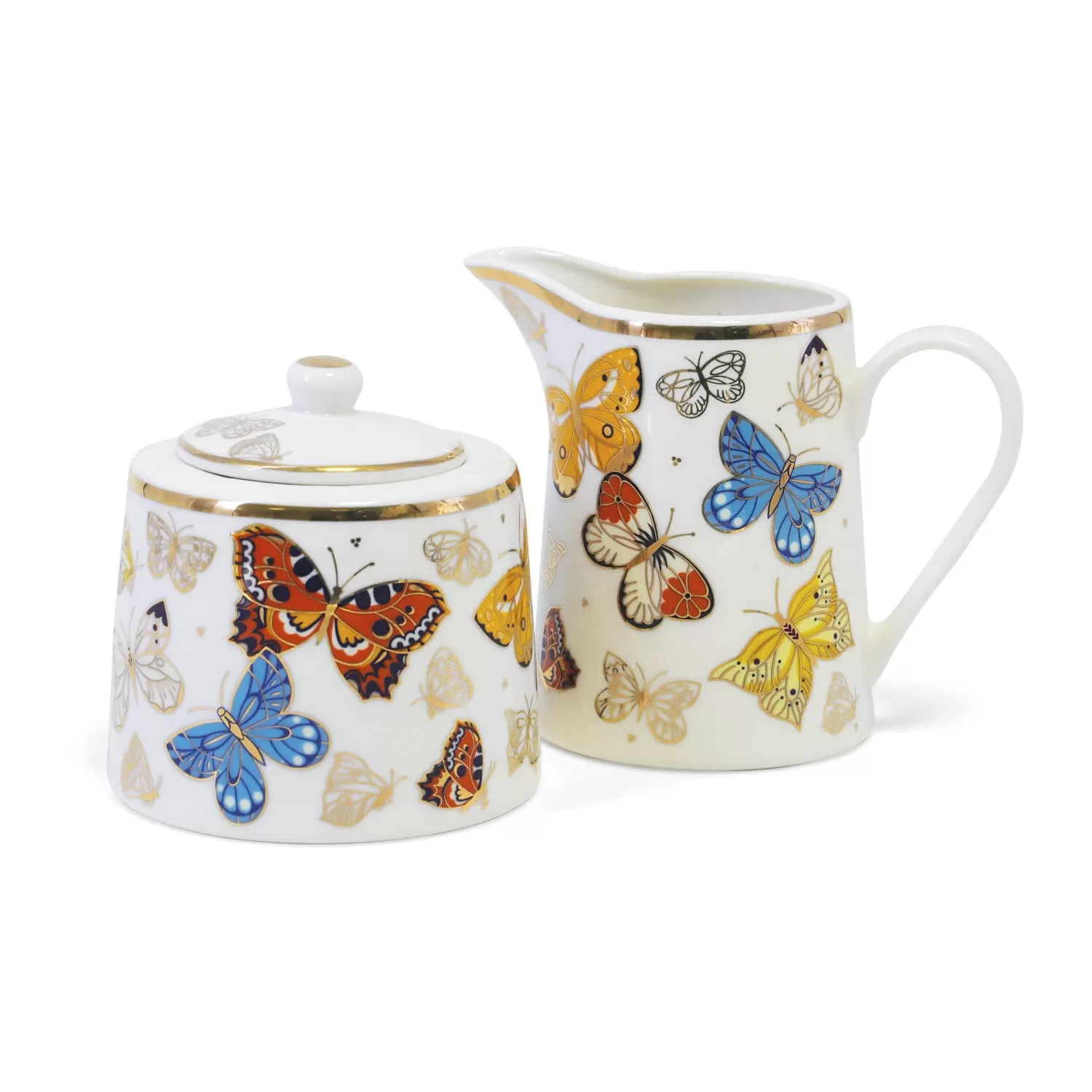 Butterfly Sugar Bowl & Milker Set