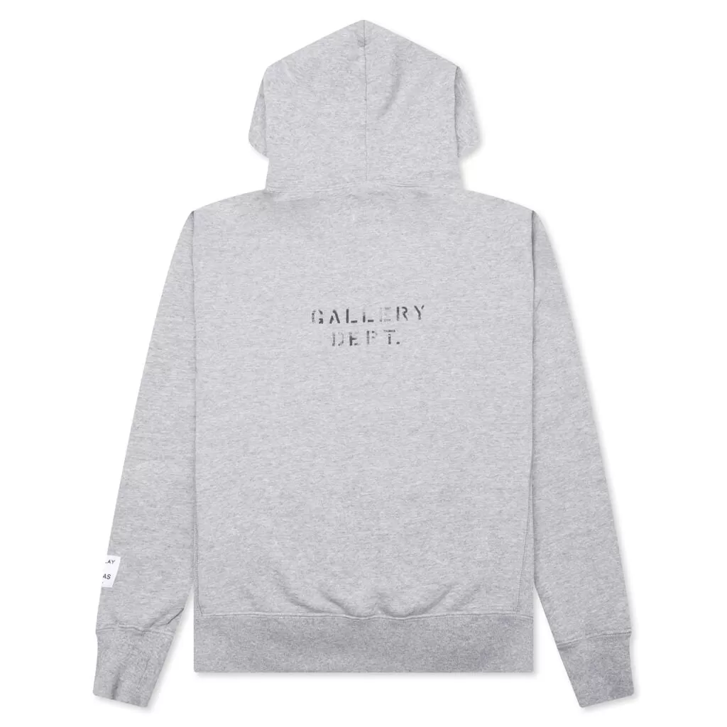 Center Logo Hoodie - Heather Grey