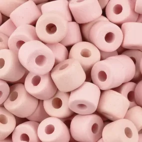 Ceramic Beads-6x8mm Tube-Rose Water-Quantity 10