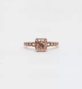 Champagne Diamond Tapered Wheat Engagement Ring