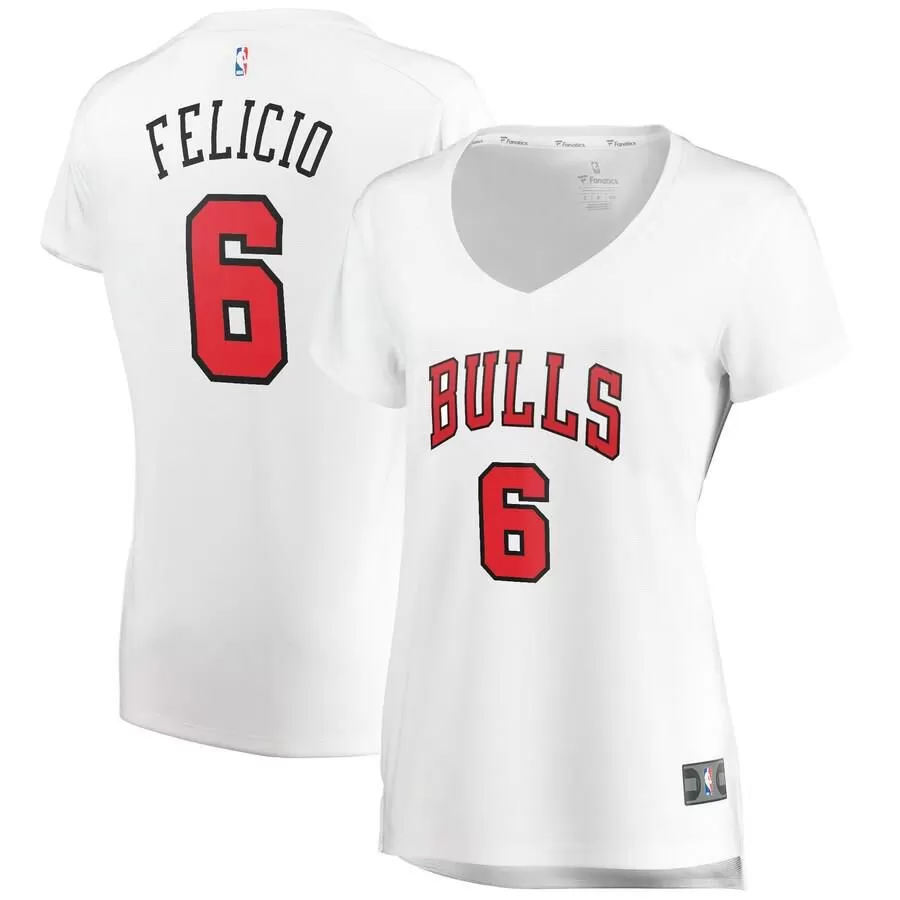 Chicago Bulls Cristiano Felicio Fanatics Branded Fast Break Player Association Jersey Womens - White | Ireland I9619V3