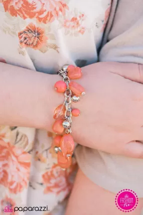 Coral Sea Coral and Silver Bracelet - Paparazzi Accessories