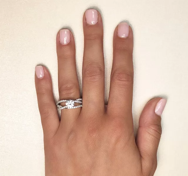 Crossover Setting with Diamond Accents