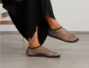 Crystal Embellished Mesh Ballet Flats