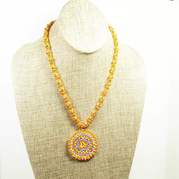 Daere Beaded Mandala Rope Necklace