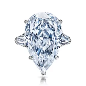 Daleyza 15 Carats E VS1 Pear Shape Diamond Engagement Ring in Platinum By Mike Nekta