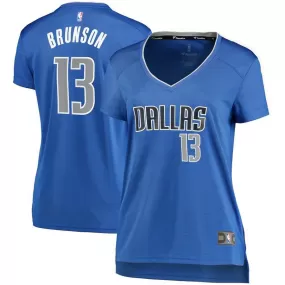 Dallas Mavericks Jalen Brunson Fanatics Branded Replica Fast Break Player Icon Jersey Womens - Blue | Ireland N6470P5