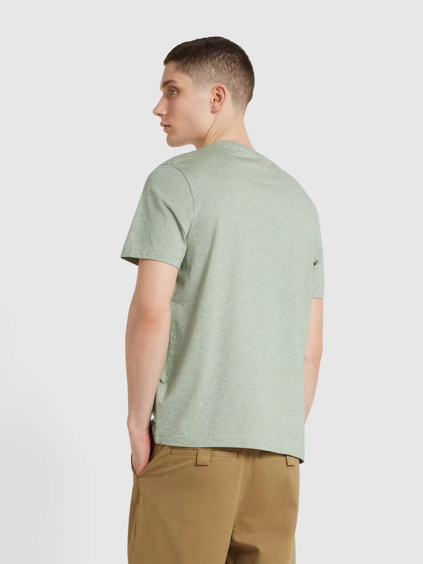 Danny Regular Fit Organic Cotton T-Shirt In Balsam Marl