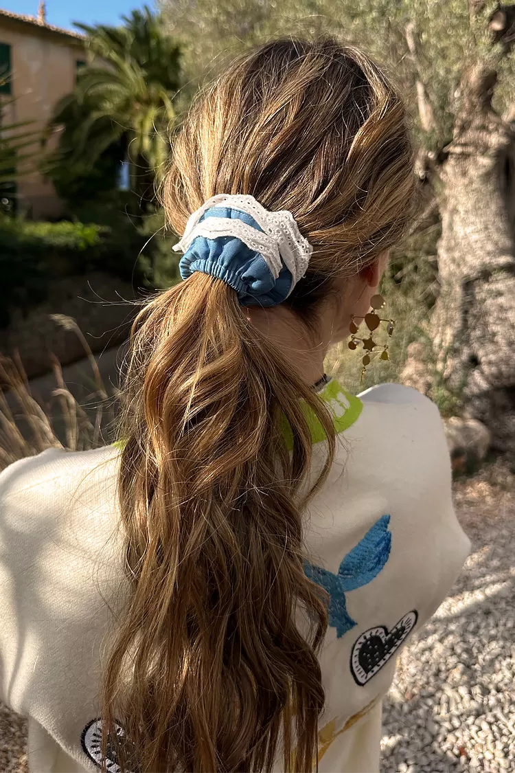 Denim Scrunchie with Frill