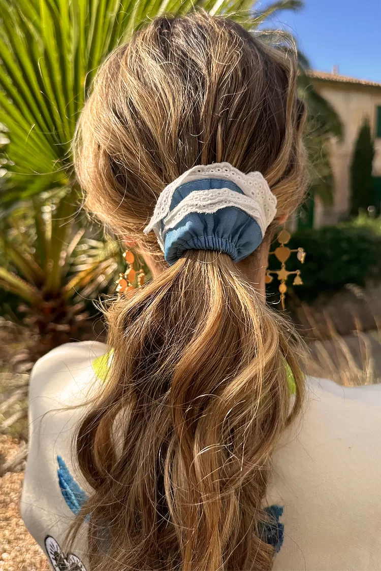 Denim Scrunchie with Frill