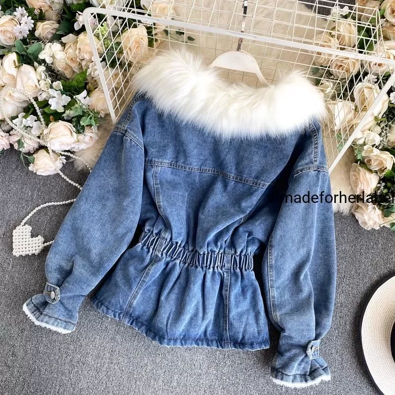 Detachable Fur Denim Jacket