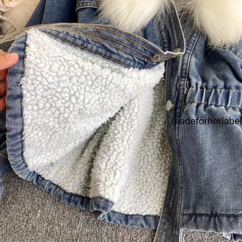 Detachable Fur Denim Jacket